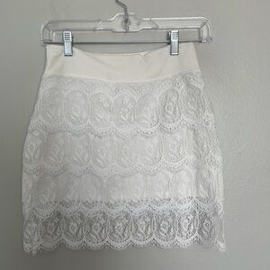 Alice + Olivia Lace Tiered Mini Skirt